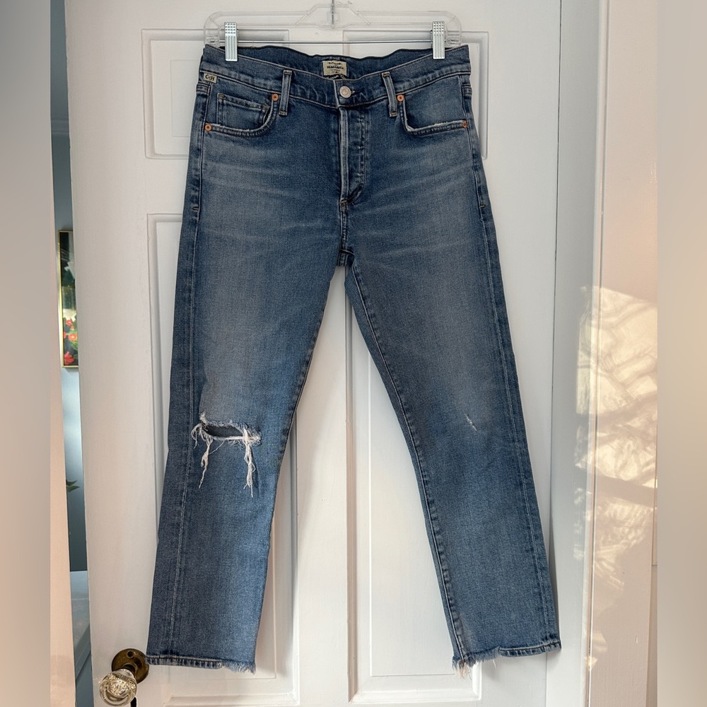 Citizens of Humanity Emerson Slim Boyfriend Ripped Distressed Jeans in Size 26